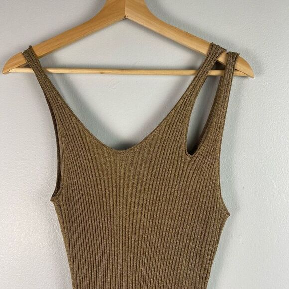 JONATHAN SIMKHAI Ivette Metallic Rib-Knit Midi-Dress - Picture 10 of 12